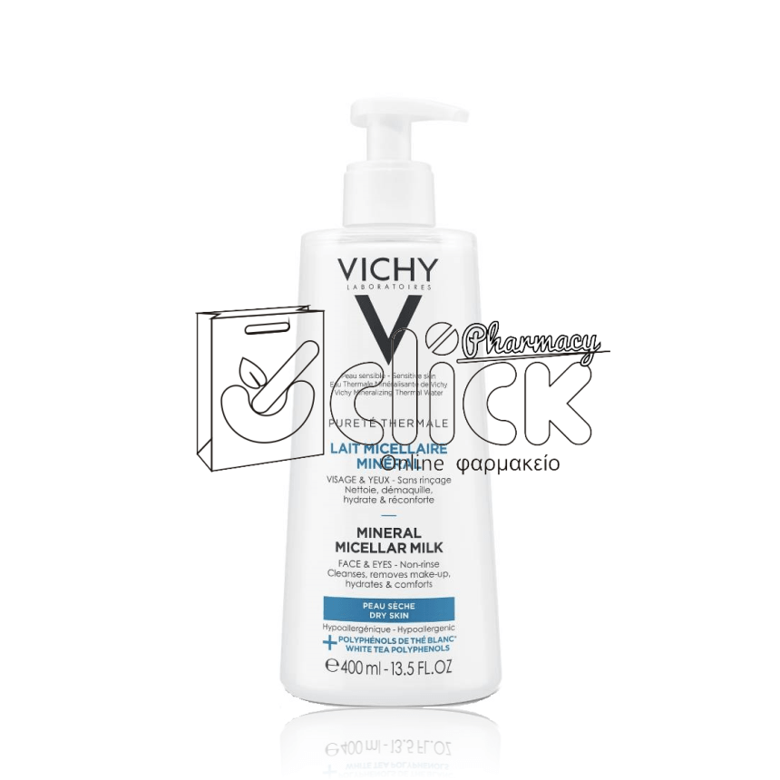 VICHY Purete Thermale Micellar Milk Dry - Γαλάκτωμα για Ξηρή Επιδερμίδα 400ml