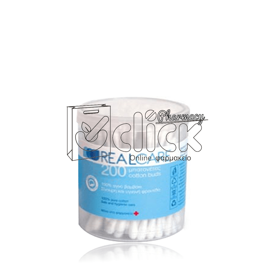 REAL CARE Μπατονέτες από 100% αγνό βαμβάκι 200 τεμάχια REAL CARE Μπατονέτες από 100% αγνό βαμβάκι 200 τεμάχια