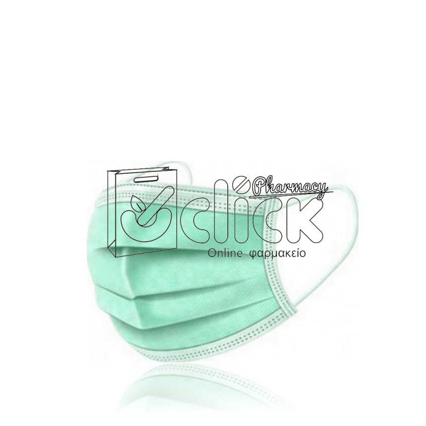Χειρουργική Μάσκα Προσώπου μιας χρήσης 3ply με Λάστιχο - Πράσινο Χρώμα 1 τμχ