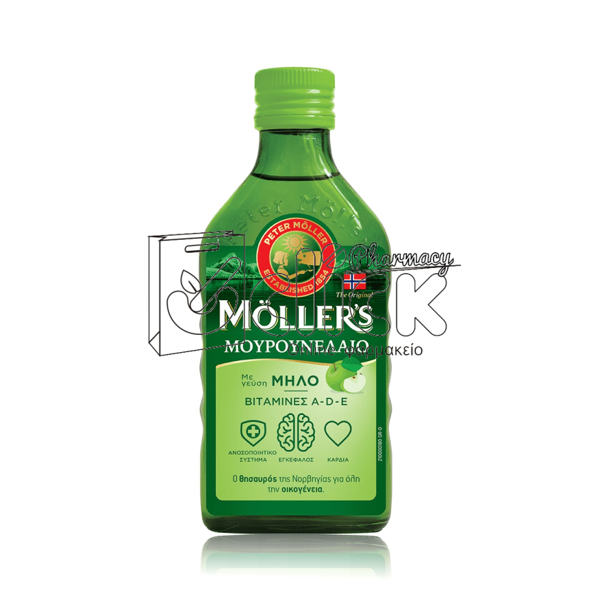 Moller's Παραδοσιακό Μουρουνέλαιο σε Υγρή Μορφή με Γεύση Μήλο 250ml