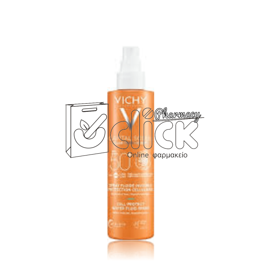VICHY Capital Soleil Cell Protect Water Fluid Spray SPF30 Λεπτόρρευστο Αντηλιακό Γαλάκτωμα σε Σπρέι 200ml