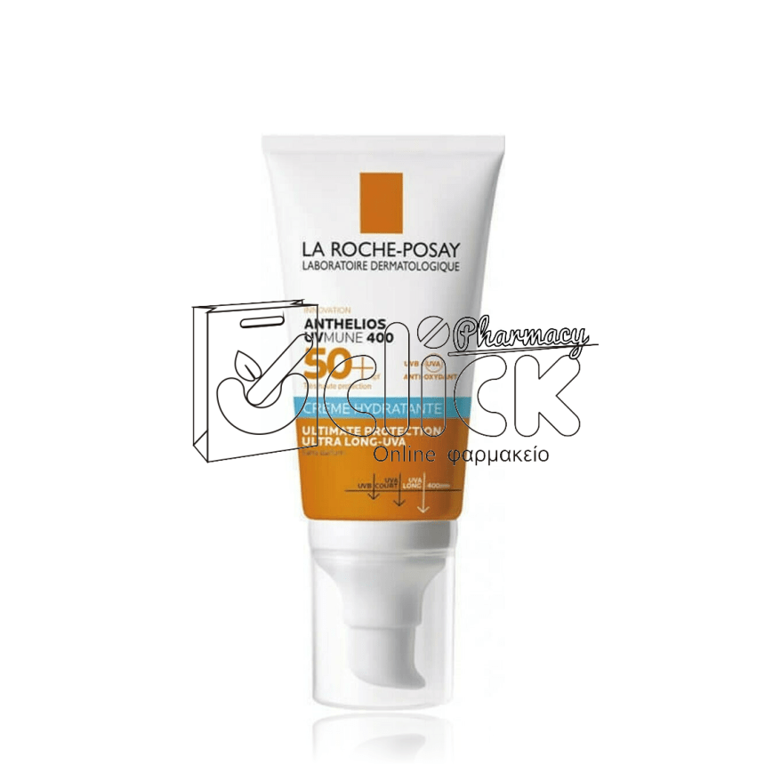 LA ROCHE-POSAY Anthelios UVMUNE 400 Hydrating Cream Non-perfumed SPF50+ Αντηλιακή Ενυδατική Κρέμα χωρίς άρωμα 50ml 