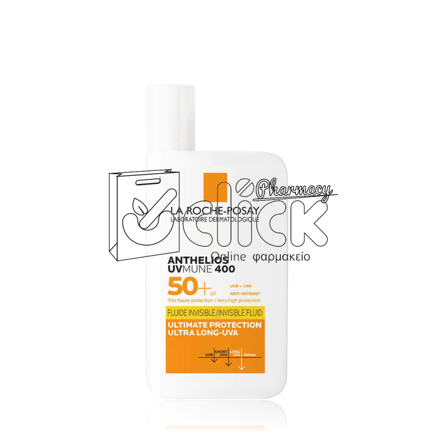 LA ROCHE-POSAY Anthelios UVMUNE 400 Invisible Fluid Non-perfumed SPF50+ χωρίς άρωμα 50ml