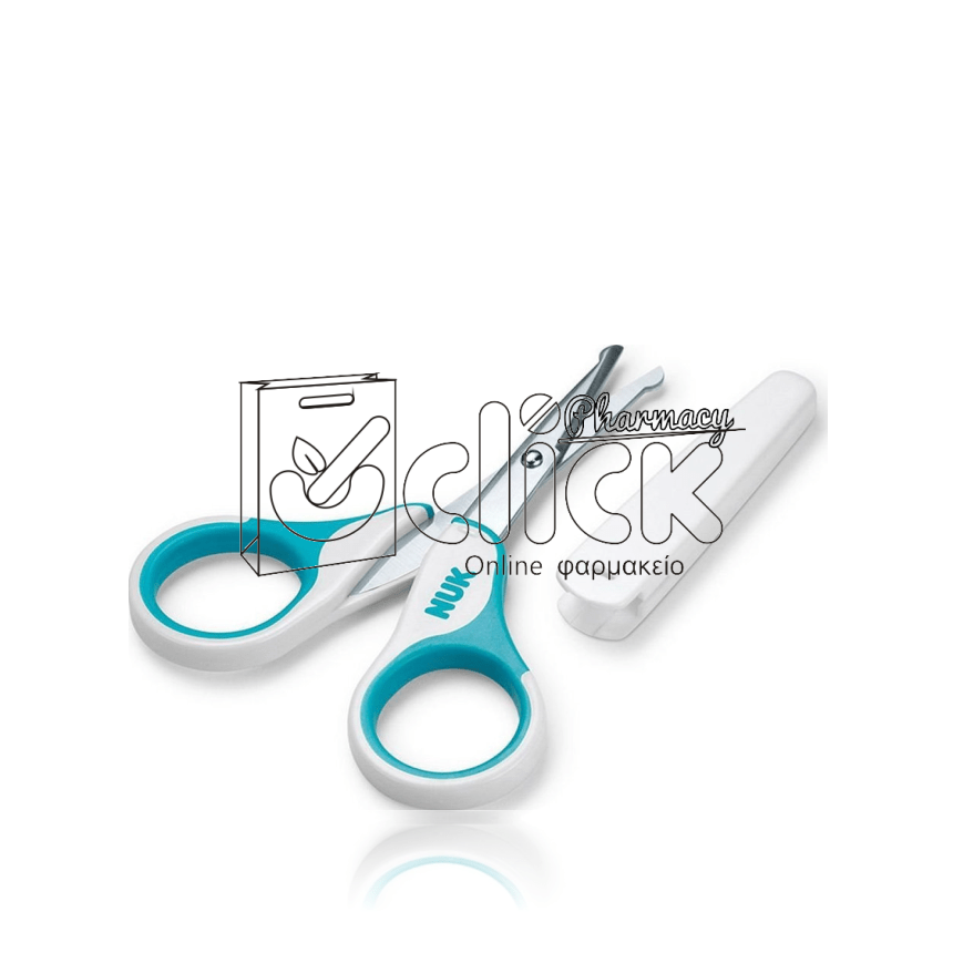 NUK Ψαλιδάκι Ασφαλείας με Στρογγυλεμένες Μύτες & Προστατευτικό Κάλυμμα - Μπλε