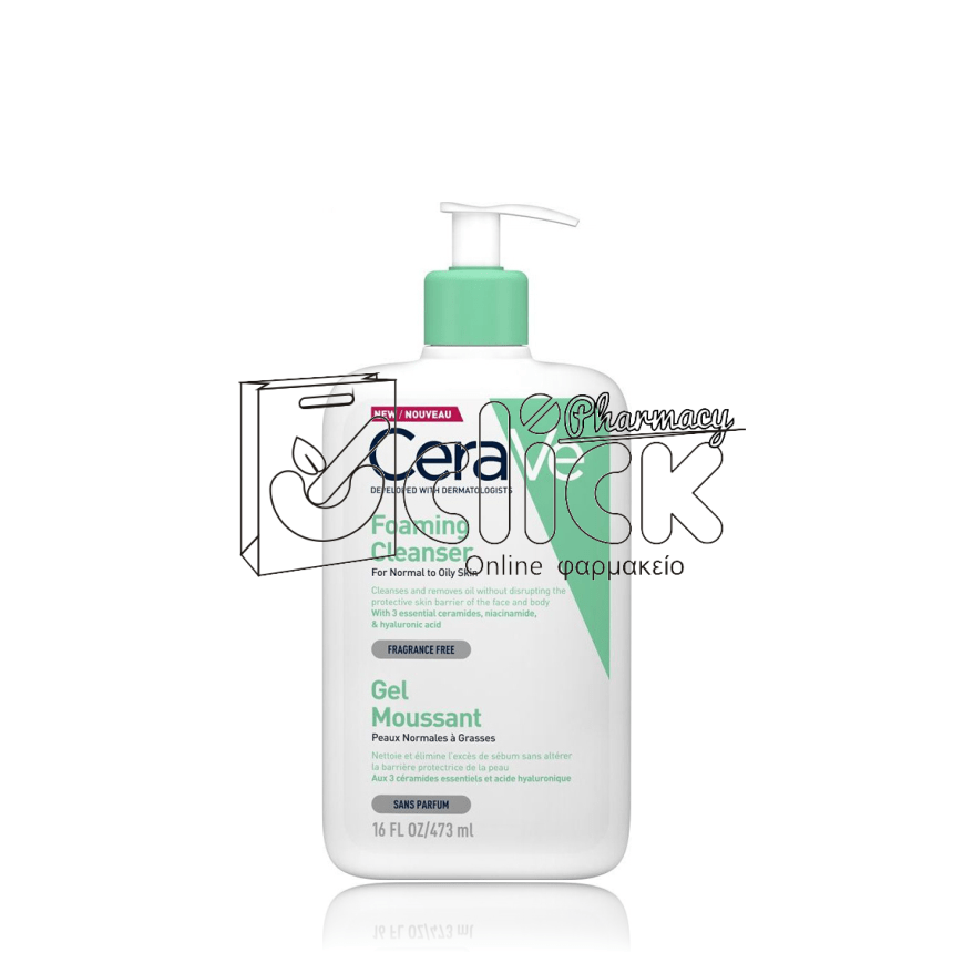 CERAVE Foaming Cleanser Καθαριστικό Gel Προσώπου & Σώματος 473ml