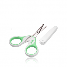 NUK Ψαλιδάκι Ασφαλείας με Στρογγυλεμένες Μύτες & Προστατευτικό Κάλυμμα - Πράσινο