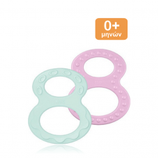 Nuk Μασητικός Κρίκος Οδοντοφυΐας από Πλαστικό για 0 m+ 2 τμχ - Πράσινο / Ροζ