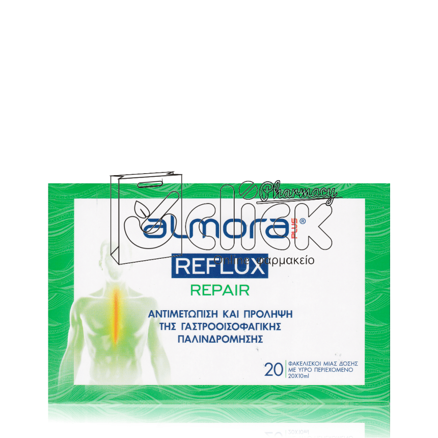 ALMORA PLUS Reflux Repair για την Αντιμετώπιση & Πρόληψη της Γαστροοισοφαγικής Παλινδρόμησης 20 Φακελάκια x 10ml