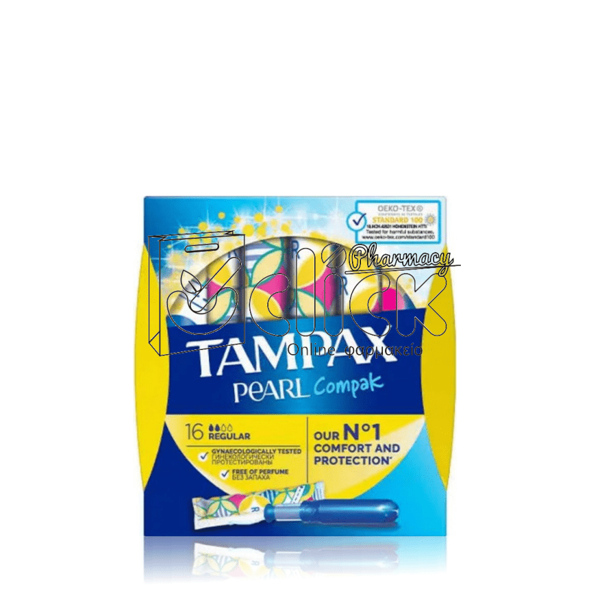 TAMPAX Pearl Compak Regular Ταμπόν Κανονικής Ροής με Απλικατέρ 16τεμ