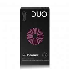 DUO G-Pleasure Strawberry Προφυλακτικά με Κουκίδες & Ραβδώσεις για έντονη διέγερση 12τμχ