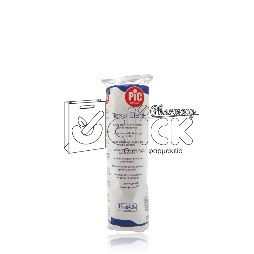 PIC Solution Flexa Elast Ελαστικός Λευκός Επίδεσμος 15cm x 4.5m